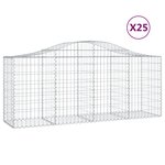 vidaXL Paniers à gabions arqués 25 Pièces 200x50x80/100 cm Fer galvanisé