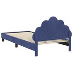 vidaXL Cadre de lit pour enfants avec tête de lit Bleu police Velours
