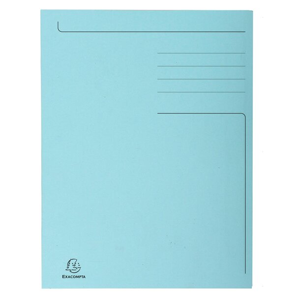 Chemise Imprimée 3 Rabats Forever® 280gm2 - Folio - Bleu Clair - X 50 - Exacompta