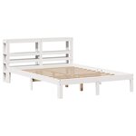 vidaXL Cadre de lit avec tête de lit blanc 160x200 cm bois pin massif