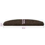 vidaXL Tapis d'escalier auto-adhésifs 15 Pièces Marron foncé