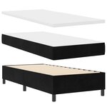 Lit à ressorts vidaXL avec matelas noir 90x200 cm en velours