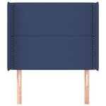 vidaXL Tête de lit avec oreilles Bleu 103x16x118/128 cm Tissu