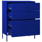 vidaXL Commode Bleu marine 80x35x101 5 cm Acier