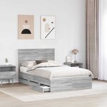 vidaXL Cadre de lit Gris Sonoma 120 x 200 cm Bois Ingénierie