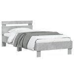 vidaXL Cadre de lit sans matelas avec lumières LED gris béton 75x190cm