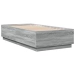 vidaXL Cadre de lit sonoma gris 90x190 cm bois d'ingénierie