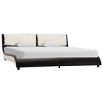 vidaXL Cadre de lit Noir et blanc Similicuir 150x200 cm