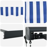 vidaXL Store rétractable automatique bleu et blanc 300x250 cm