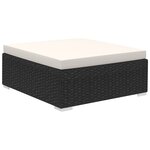 vidaXL Salon de jardin 12 Pièces avec coussins résine tressée noir