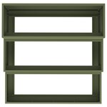 vidaXL jardinière de jardin 3 niveaux 90x90x35 cm olive acier