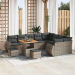 vidaXL Ensemble de canapé de jardin 12 Pièces Gris polyrotin