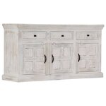 vidaXL Buffet Blanc 140x40x74 cm Bois de manguier massif