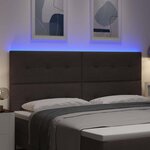 vidaXL Tête de Lit LED avec tête de lit Marron foncé 200 cm tissu