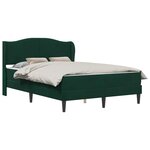 vidaXL Cadre de lit avec tête de lit Vert foncé 140 x 190 cm Velours