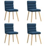 vidaXL Chaises à manger lot de 4 bleu tissu