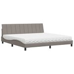 vidaXL Lit avec matelas taupe 200x200 cm tissu