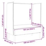 vidaXL Canapé à dossier haut Rouge Vin 109x56x121 cm Tissu