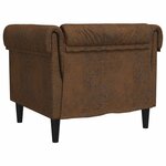 vidaXL Fauteuil Chesterfield avec coussin Marron 78.5 x 74.5 x 74.5 cm