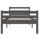 vidaXL Cadre de lit sans matelas gris bois massif 100x200 cm