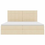 vidaXL Lit avec rangement et matelas Crème 200 x 200 cm Polyester
