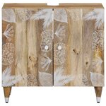 vidaXL Armoire lavabo de salle de bain bois massif de manguier