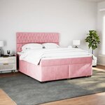 vidaXL Sommier à lattes de lit avec matelas Rose 180x200 cm Velours