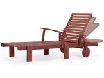 Bain de soleil pliant en bois exotique "Tokyo" - Mahogany- Marron acajou