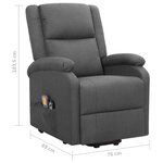 vidaXL Fauteuil de massage inclinable Gris foncé Tissu