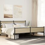 vidaXL Cadre de lit en métal sans matelas chêne sonoma 180x200 cm