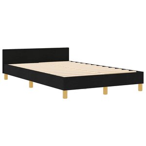 vidaXL Cadre de lit avec tête de lit Noir 120 x 190 cm tissu
