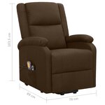 vidaXL Fauteuil de massage Marron foncé Tissu