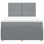 vidaXL Sommier à lattes de lit avec matelas Gris clair 140x200cm Tissu