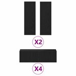 vidaXL Kit de meubles TV mural 8 pièces en bois noir imitation chêne