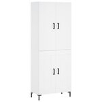 vidaXL Buffet haut Blanc 69 5x34x180 cm Bois d'ingénierie