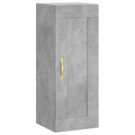 vidaXL Buffet haut Gris béton 34 5x34x180 cm Bois d'ingénierie