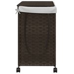 vidaXL Panier à linge avec roulettes marron foncé 60x35x60 5 cm