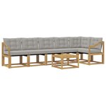 vidaXL Ensemble de canapés d'extérieur 7 Pièces Blanc et gris clair