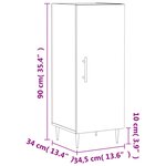 vidaXL Buffet Blanc brillant 34 5x34x90 cm Bois d'ingénierie