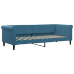vidaXL Lit de jour avec lit gigogne et matelas bleu 80x200 cm velours