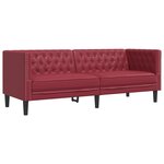 vidaXL Ensemble de canapés Chesterfield 2Pièces rouge bordeaux similicuir