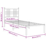 vidaXL Cadre de lit métal sans matelas avec pied de lit noir 75x190 cm