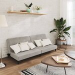 Vidaxl canapé-lit à 2 places gris clair velours