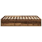 vidaXL Cadre de lit sans matelas vieux bois 120x190 cm bois ingénierie