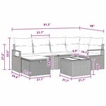 vidaXL Ensemble de canapé de jardin 7 Pièces Marron Poly rotin