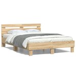 vidaXL Cadre de lit sans matelas chêne sonoma 135x190 cm