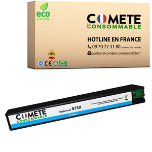 973X - 1 cartouche de toner compatible HP 973X Cyan - Entreprise française - pour HP PageWide Managed MFP P57750, P55250; PageWide Pro 452, 477, MFP 477
