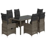 vidaXL Ensemble de bistro de jardin 5 Pièces coussins gris poly rotin