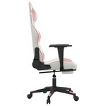 vidaXL Chaise de jeu avec repose-pied Blanc et rose Similicuir