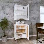 vidaXL Buffet haut Blanc 69 5x34x180 cm Bois d'ingénierie